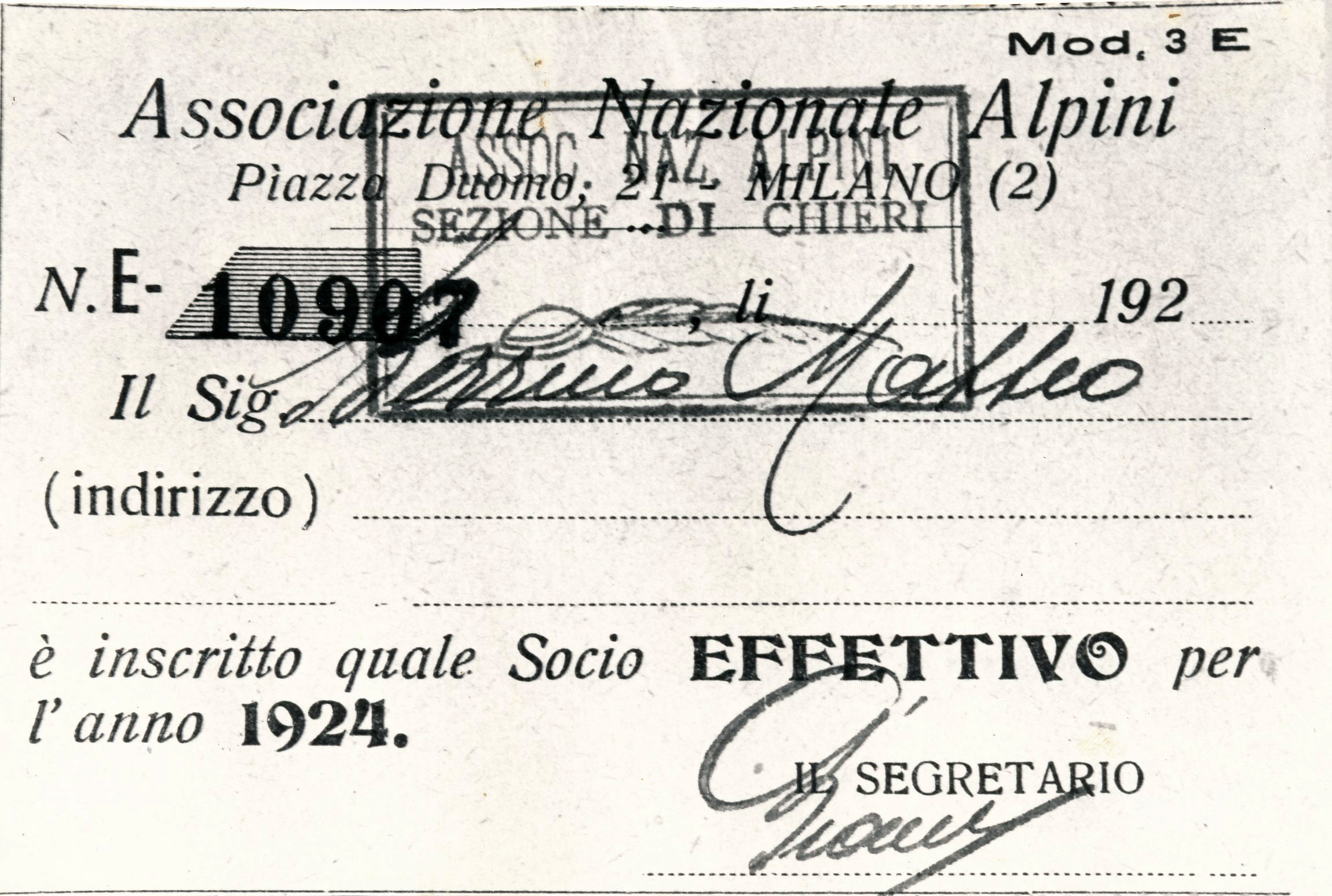 Tessera ANA 1924